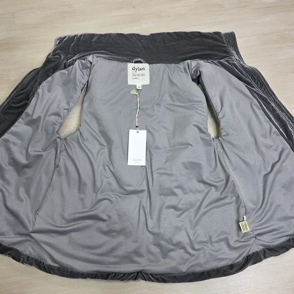 Dylan Puffer Vest Velvet Gray Women's Size Large New with Tags - Picture 3 of 9